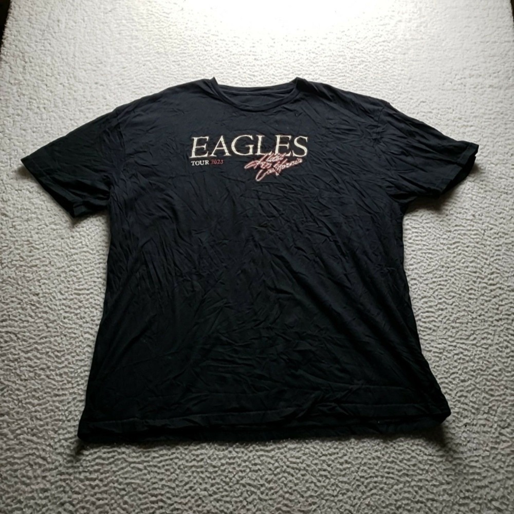 Shirt Mens 2XL Black Eagles Hotel California Tour 2023 Graphic Band Tee Jersey